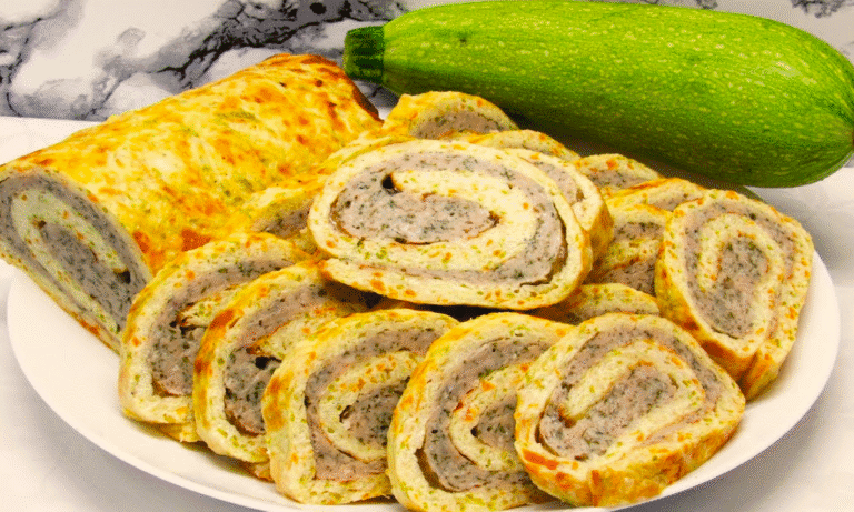 рулет з кабачків і фаршу