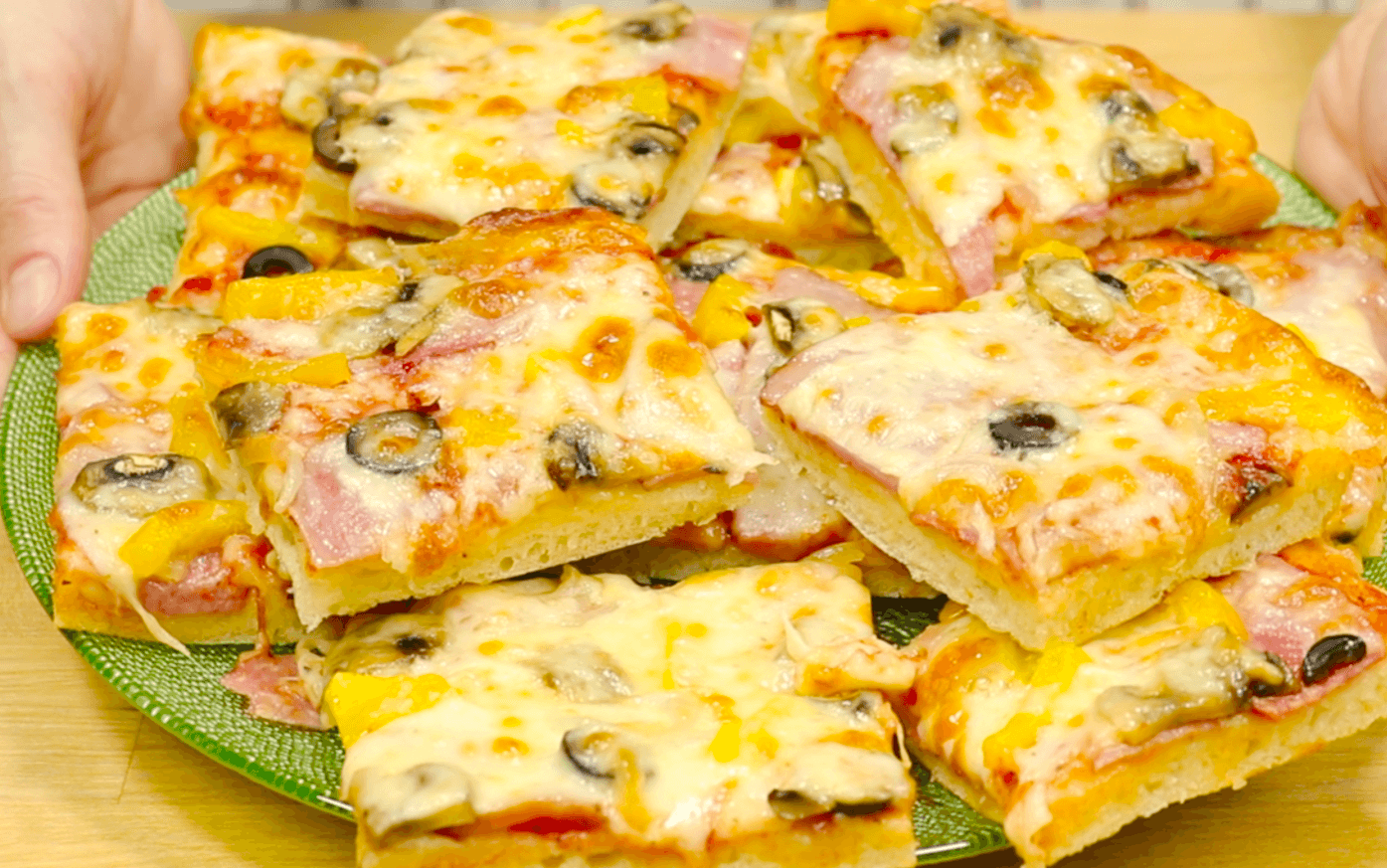 піца на пишному тісті