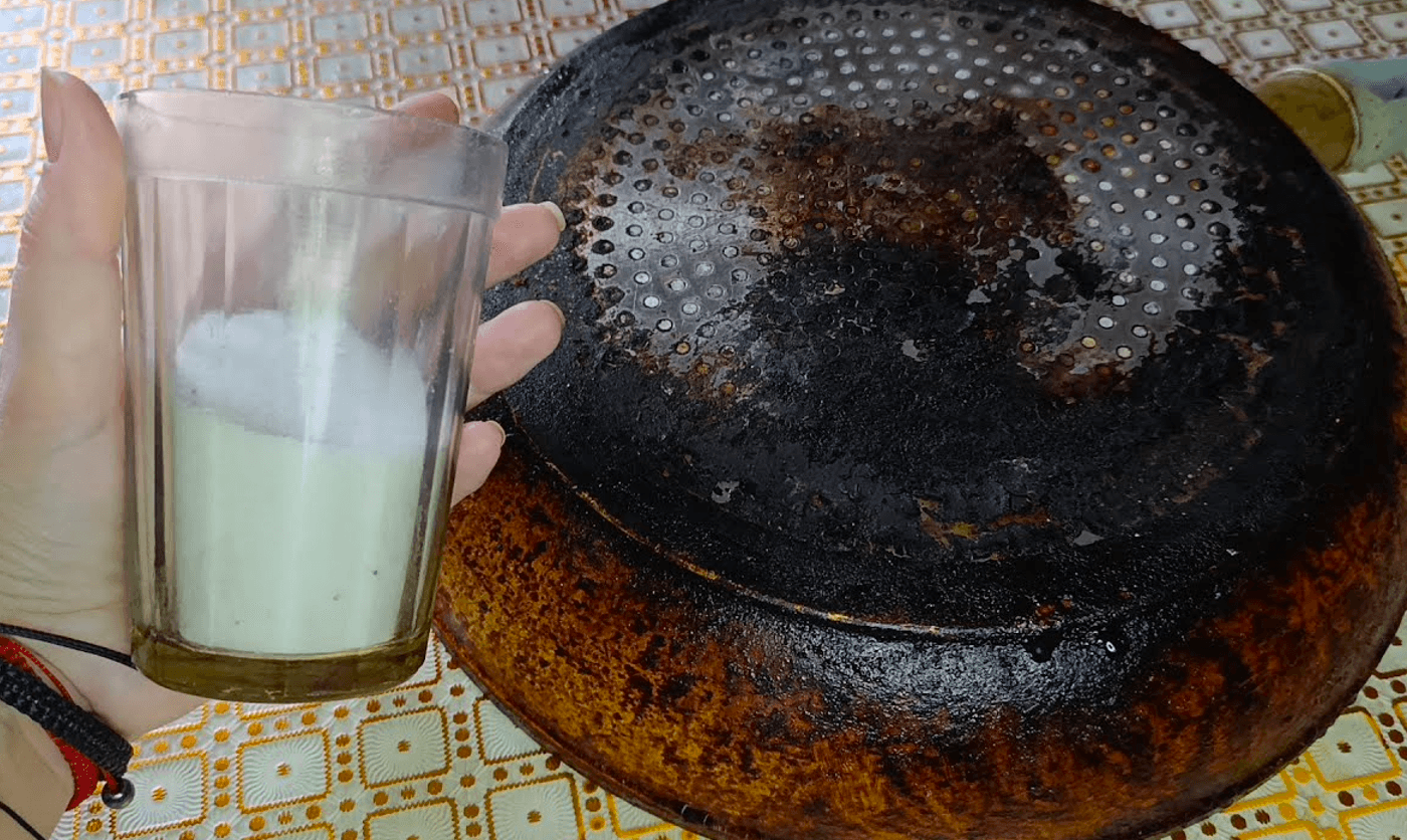 Пів склянки і сковорода, як Нова! Жир і нагар зникли вмить