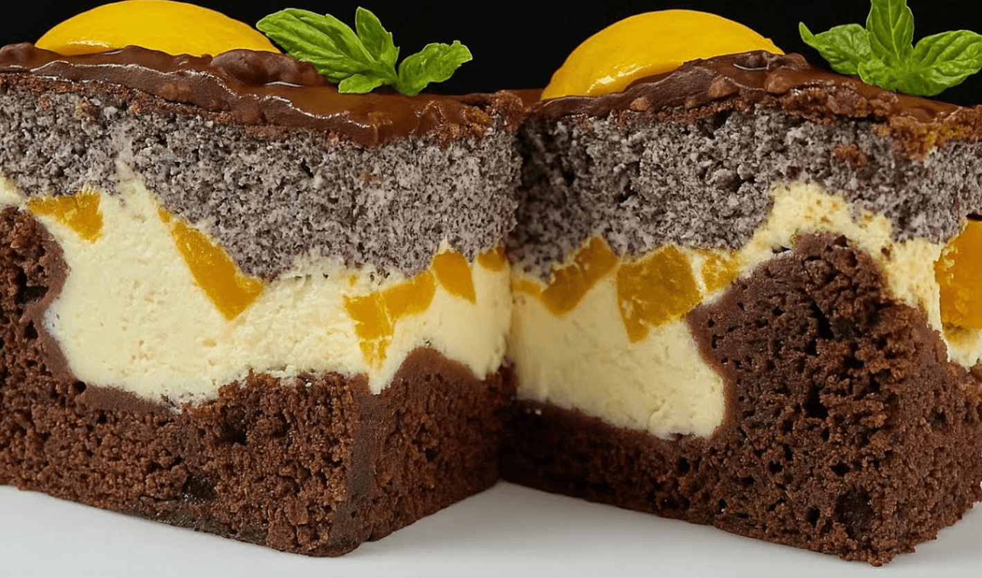 Сирник з маком і персиками - класика, від Лесі Кравецької, яку варто спробувати! Ідеальний осінній сирник