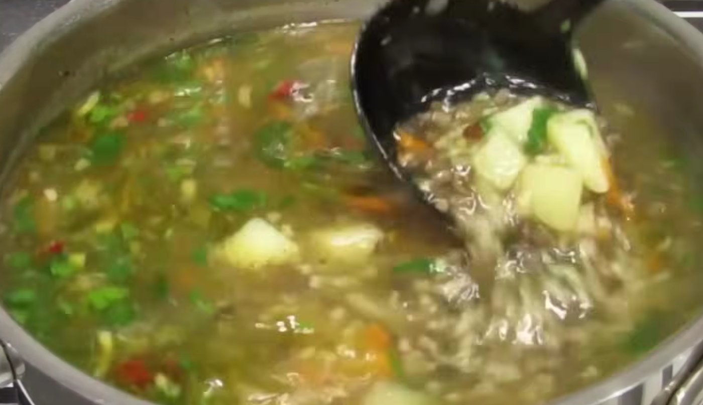 грибний суп з пшоном