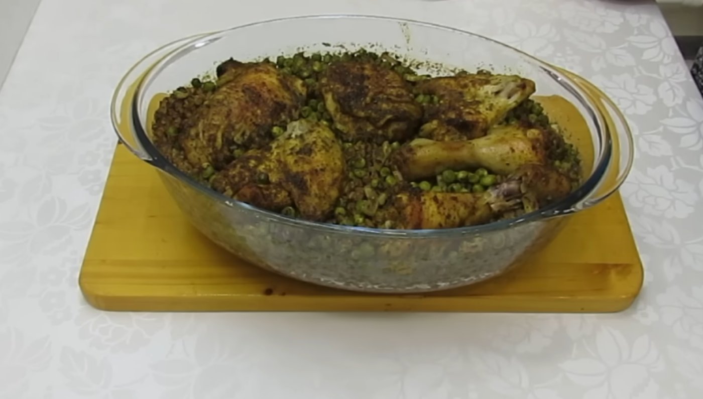 гречка з куркою в духовці