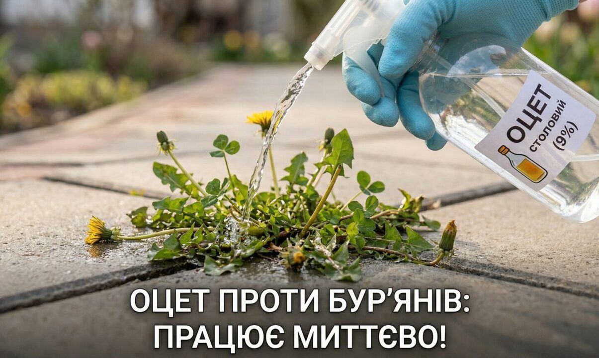Бур’яни зникнуть за лічені години: як приготувати потужний домашній засіб на основі оцту
