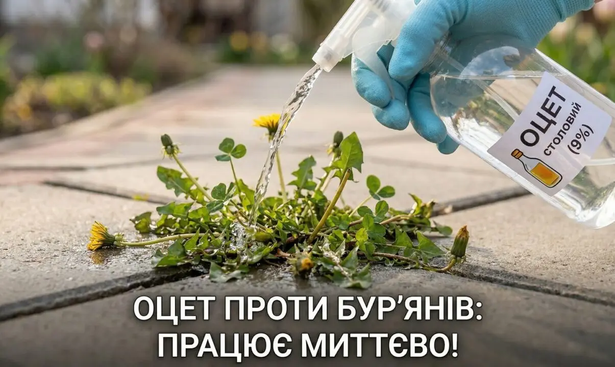 Бур’яни зникнуть за лічені години: як приготувати потужний домашній засіб на основі оцту