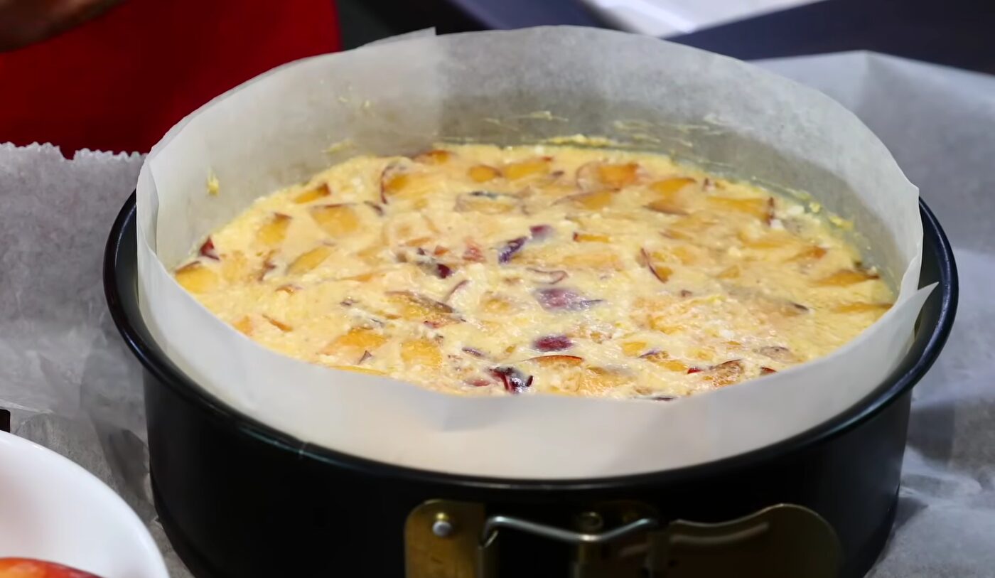 сирна запіканка рецепт з персиками